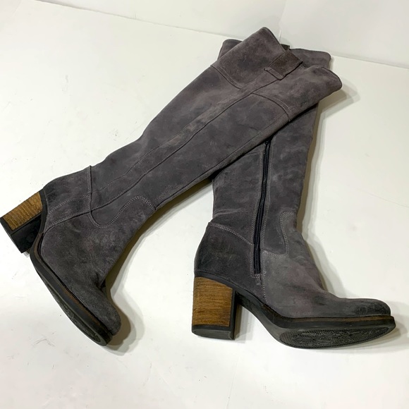 Gray suede knee highs size EU40 made Portugal Horton - Picture 2 of 15